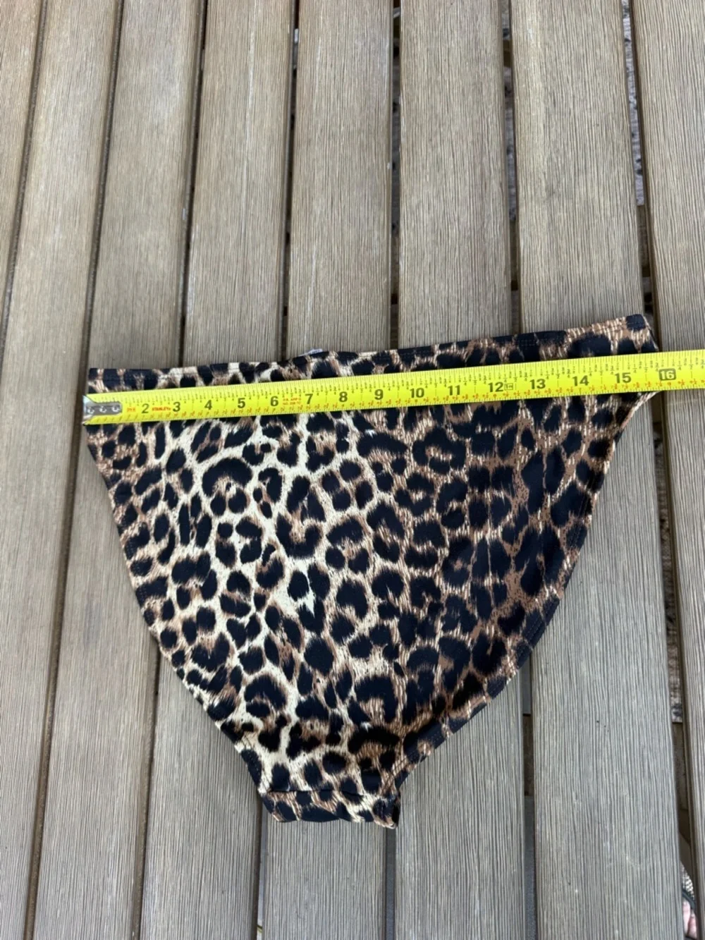 Sun Streak by Newport News Leopard Print High Cut Bikini Bottoms Vintage 90 Swim